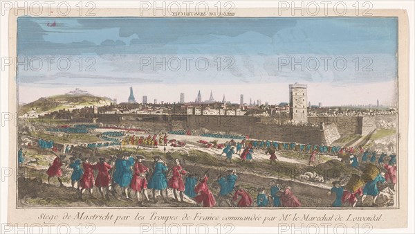 View of the siege of Maastricht by the French in 1748, 1748-1799. Creator: Anon.