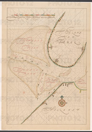 Map of a part of the head of North Holland, c.1620-c.1699. Creator: Anon.