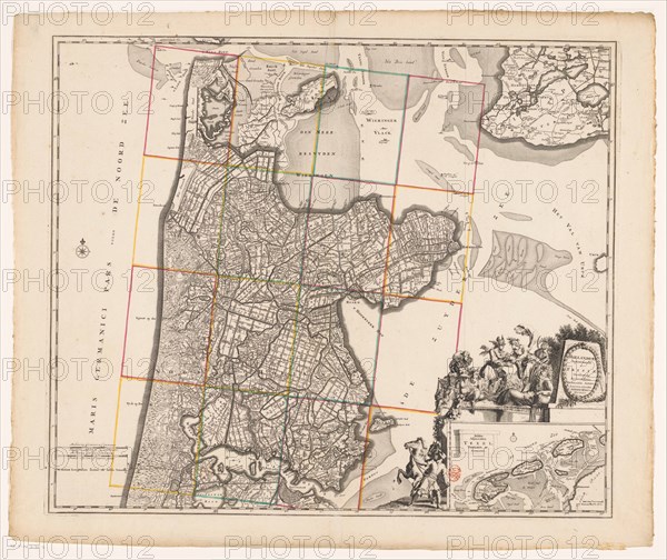 Map of Noord-Holland and part of Friesland, 1726-1750. Creator: Anon.