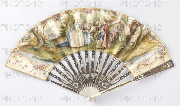 Folding fan with a dancing couple and musicians c.1775-c.1780. Creator: Anon.