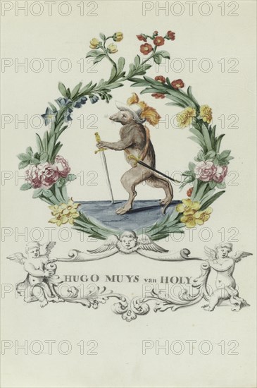 Cartoon of Hugo Muys van Holy, 1710-1720. Creator: Anon.