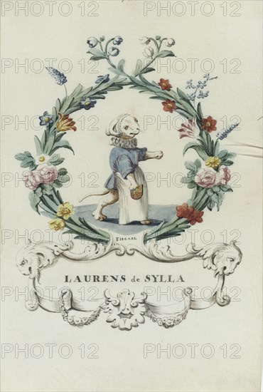 Cartoon of Laurens Sylla, 1710-1720. Creator: Anon.