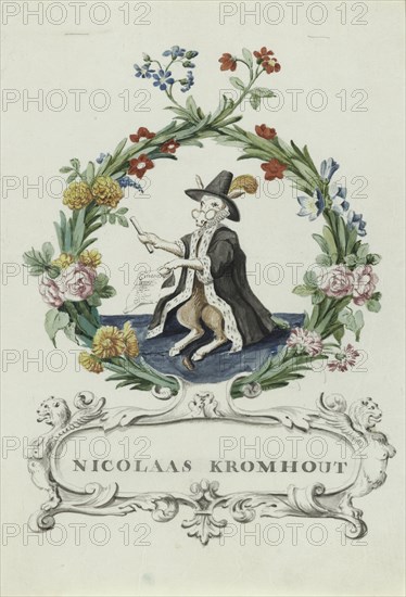 Cartoon of Nicolaas Kromhout, 1710-1720. Creator: Anon.