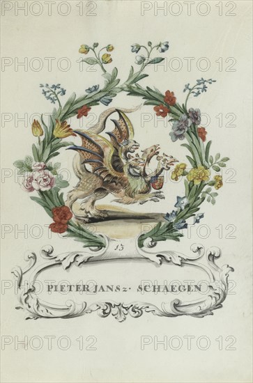 Cartoon of Pieter Jansz. Schaegen, 1710-1720. Creator: Anon.