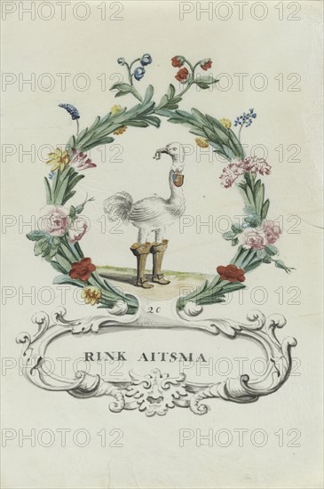 Cartoon of Rink Aitsma, 1710-1720. Creator: Anon.