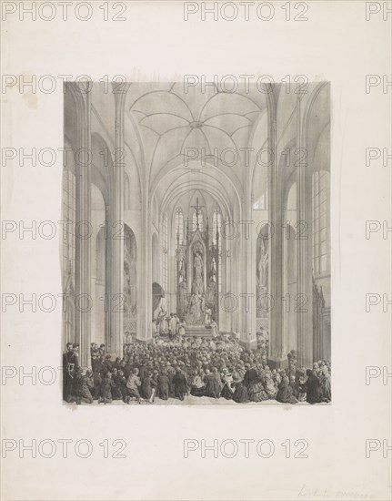 Consecration of the Roman Catholic Church in Overveen, 1856. Creator: Anon.