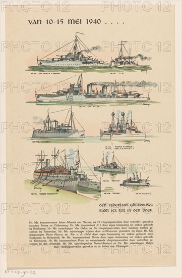 Dutch warships sunk between 10-15 May 1940, (c.1945-c.1960). Creator: Anon.