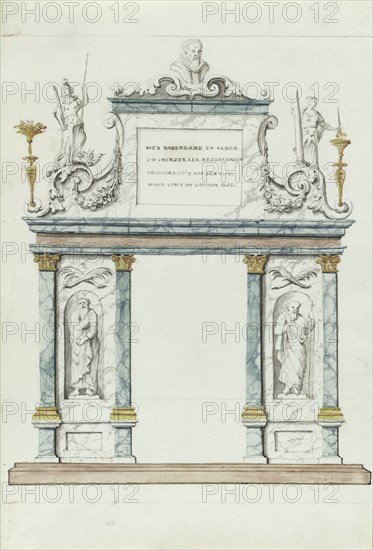 Triumphal portal: 'This Fatherland, Your Father ...', 1710-1720.  Creator: Anon.