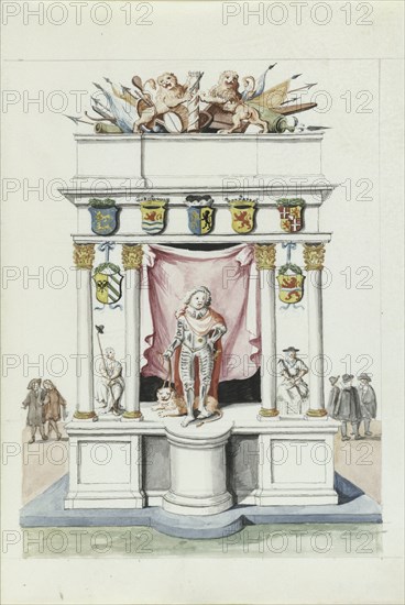 Triumphal gate of Prince Maurits, 1710-1720.  Creator: Anon.