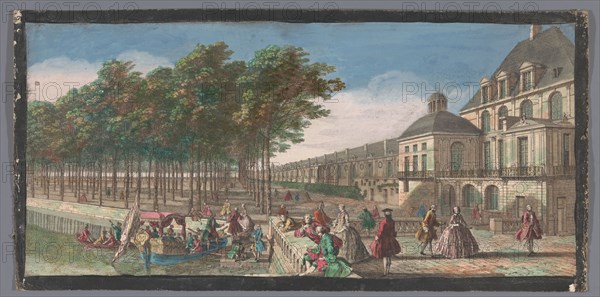 View of the Cour de la Fontaine of the Palais de Fontainebleau, 1700-1799. Creators: Anon, Jacques Rigaud.