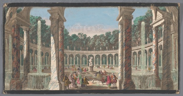 View of the Colonnade in the garden of Versailles, 1700-1799. Creators: Anon, Jacques Rigaud.