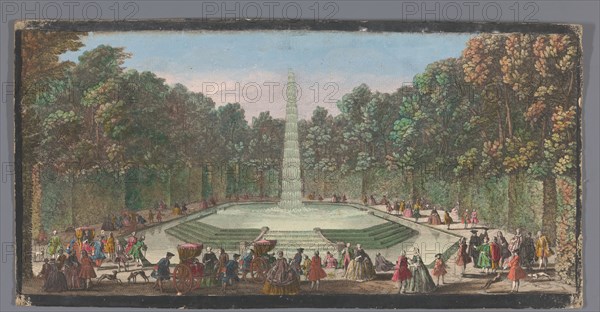 View of the Fontaine de l’Obélisque in the garden of Versailles, 1700-1799. Creators: Anon, Jacques Rigaud.