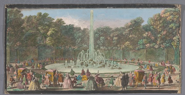 View of the Bassin de l’Enscelade in the garden of Versailles, 1700-1799. Creators: Anon, Jacques Rigaud.