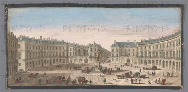View of the Place des Victoires in Paris, 1700-1799. Creators: Anon, Jacques Rigaud.