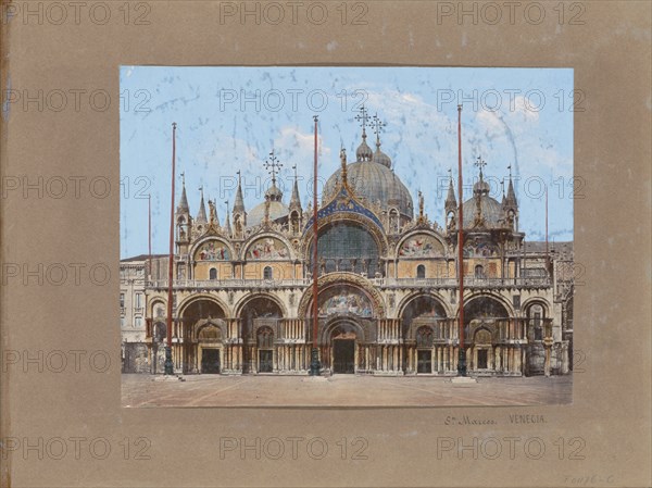 Facade of the Basilica of San Marco in Venice, 1850-1876. Creator: Anon.