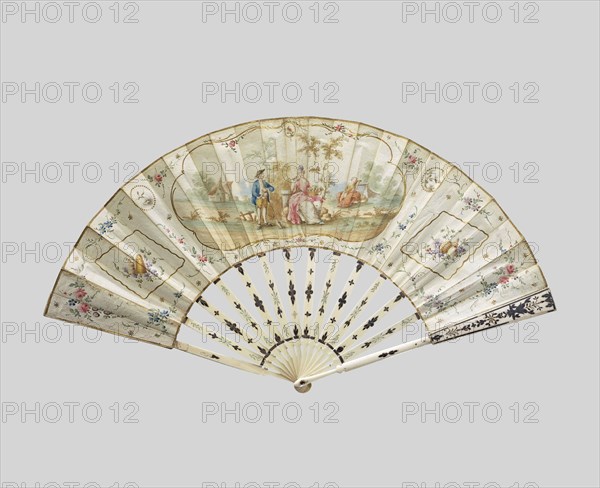 Folding paper fan with pastoral scene, c.1780-c.1795.  Creator: Anon.