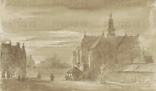 Cityscape with church, c.1803-c.1818. Creator: Arnoldus Johannes Eymer.