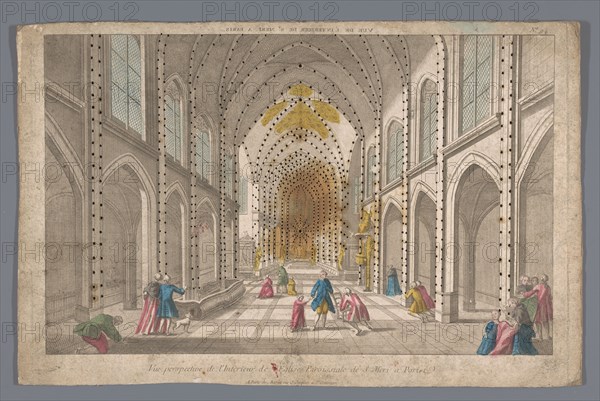 View of the interior of the Eglise Saint-Merri in Paris, 1700-1799. Creator: Anon.