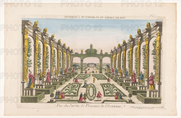 View of the garden of Axarienne castle in Saint Petersburg, 1700-1799. Creator: Anon.