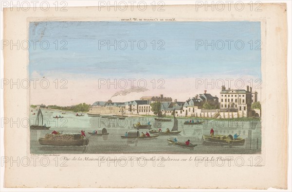 View of Mr. Smith's country house on the River Thames in the Battersea district in London, 1700-1799 Creator: Anon.