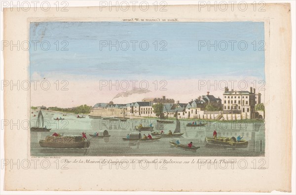 View of Mr. Smith's country house on the River Thames in the Battersea district in London, 1700-1799 Creator: Anon.