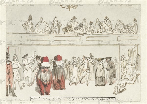Bal Masqué in the Zwanenburgerstraat (diary, March 26), 1805-1808. Creator: Christiaan Andriessen.