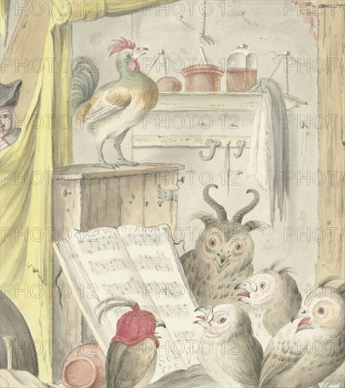 Interior with bird concert, 1620-1715. Creator: Cornelis Saftleven.