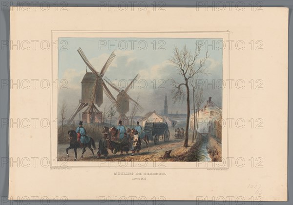 Mills of Berchem, 1832, (1833).  Creator: Auguste Raffet.