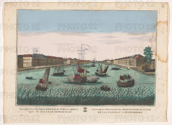 View of the Neva River in Saint Petersburg seen from the west side, 1700-1799. Creator: Unknown.
