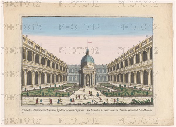 Perspective view of the Great Cloister of the Escorial Tomb of the Kings of Spain, 1700-1799. Creator: Unknown.