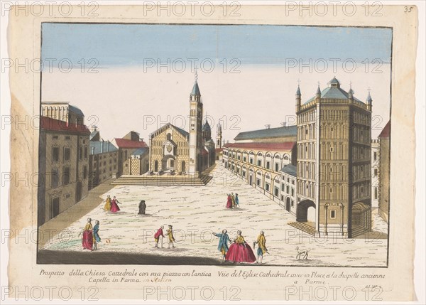 View of the Dom and the Baptisterium in Parma, 1700-1799. Creator: Unknown.