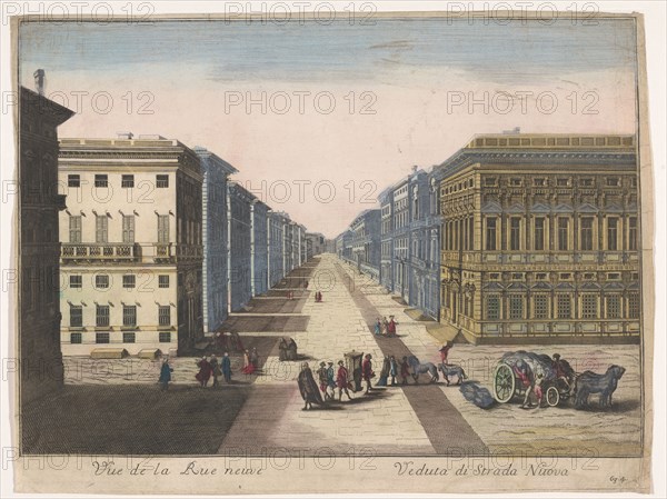 View of the Strada Nuova in Genoa, 1700-1799. Creator: Unknown.