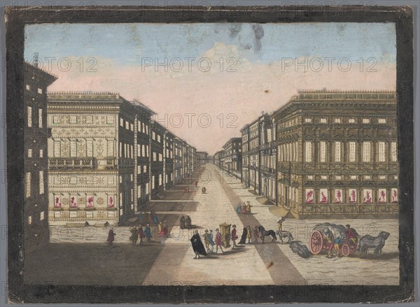 View of the Strada Nuova in Genoa, 1700-1799. Creator: Unknown.