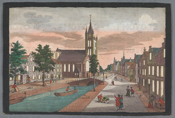 View of the Oude Kerk in Delft, 1742-1801. Creator: Georg Gottfried Winckler.