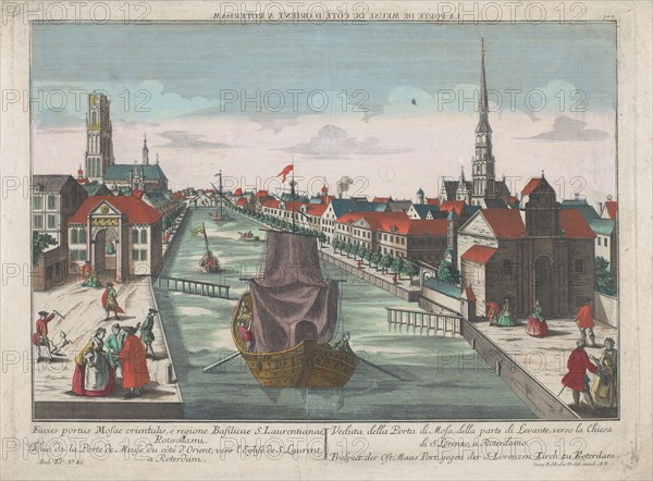 View of the Western Old Gate and Eastern Old Gate in Rotterdam, 1742-1801. Creator: Anon.