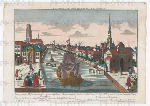 View of the Western Old Gate and Eastern Old Gate in Rotterdam, 1742-1801. Creator: Anon.