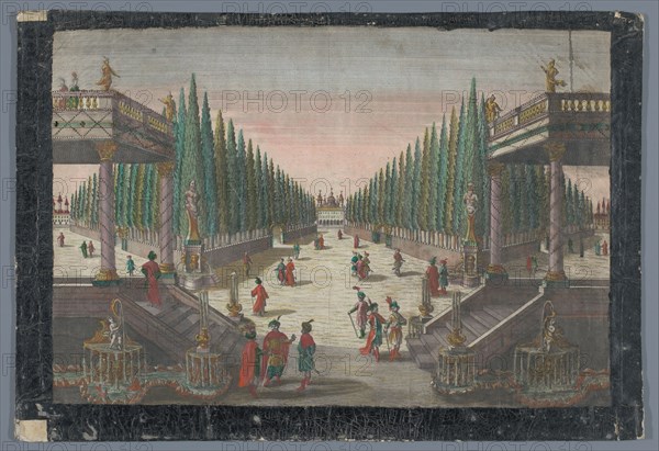 View of an avenue in a cypress garden in Constantinople, 1742-1801. Creator: Anon.
