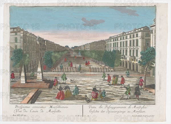 View of a promenade in Marseille, 1742-1801. Creator: Anon.
