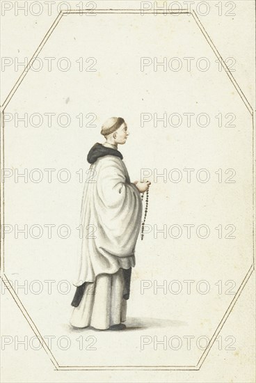 Monk standing with a rosary, c.1657. Creator: Gesina ter Borch.