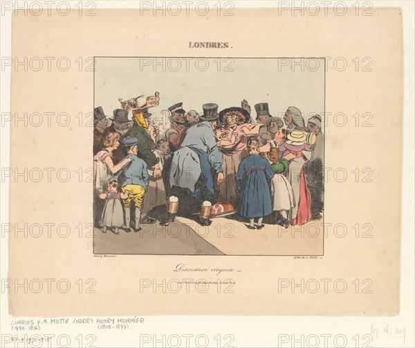 Street quarrel in London, 1826. Creator: Henry Bonaventure Monnier.