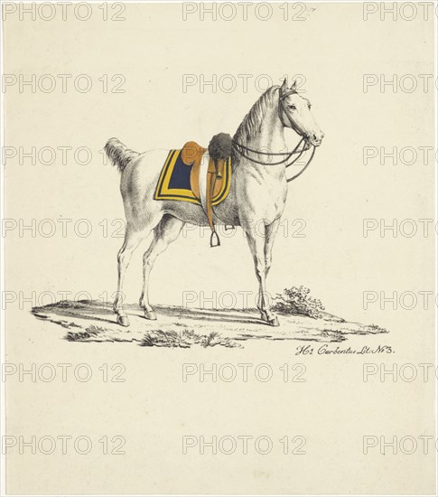 Horse with saddle and bridle, 1809-1854. Creator: Hermanus Carbentus.