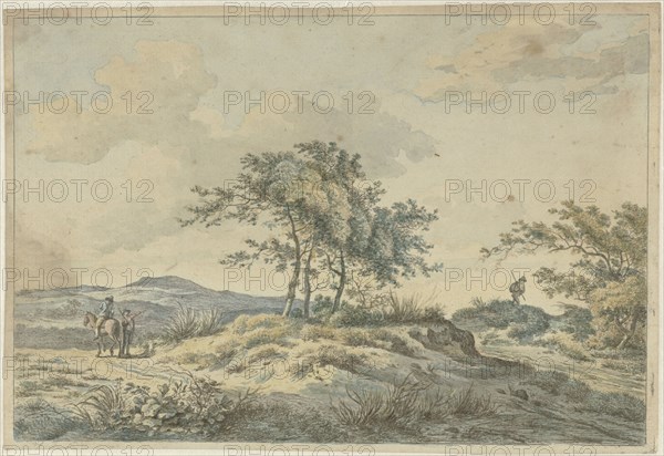 Landscape with rider and pedestrian, 1781-1822. Creator: Hermanus Fock.