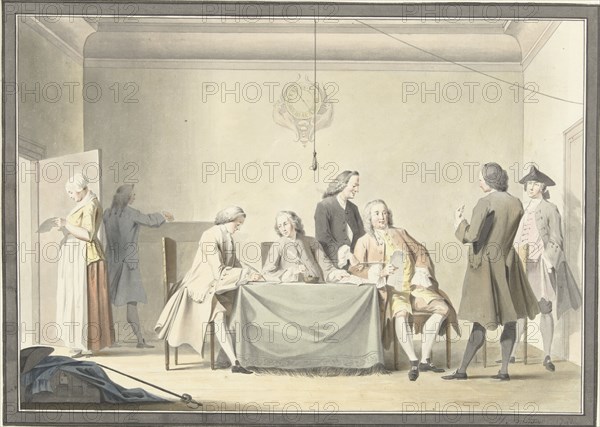 Session of Commissioners to receive the Liberale Gifte...12 September 1747, (1748).  Creator: Jacobus Buys.
