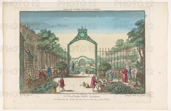 View of the Jardin des Marchands in Paris, 1735-1805. Creator: Unknown.