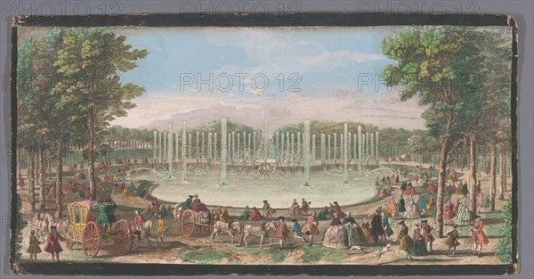 View of the Bassin De Neptune in the garden of Versailles, c.1691-after 1753. Creator: Jacques Rigaud.