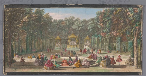 View of the Bosquet des Bains d’Apollon in the garden of Versailles, c.1691-after 1753. Creator: Jacques Rigaud.