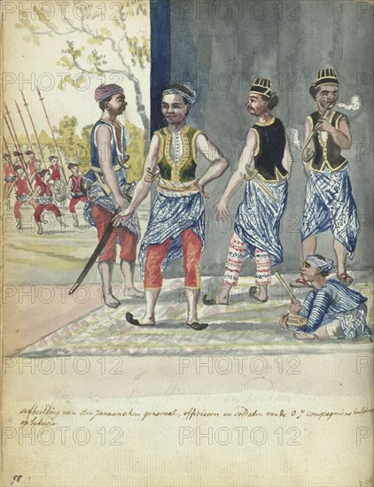 Javanese auxiliary troops of the Company, 1779-1785. Creator: Jan Brandes.