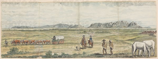 Khoikhoi and Settlers on Cape Plain, 1786. Creator: Jan Brandes.