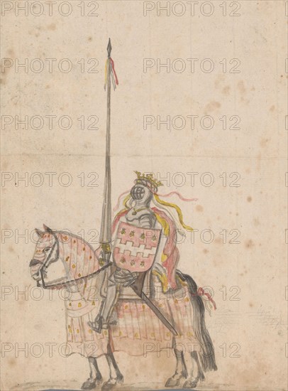 Sketch of a knight on horseback, c.1755-c.1760. Creator: Jan Brandes.