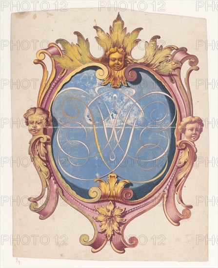 Coat of arms with monogram, 1787-1808. Creator: Jan Brandes.